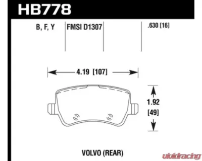 Hawk Performance LTS Rear - HB778Y.630