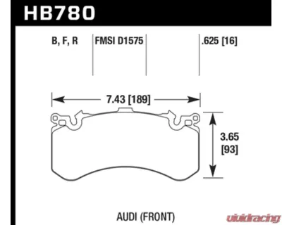 Hawk Performance HPS 5.0 Audi Front - HB780B.625