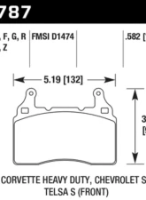 Hawk Performance HPS 5.0 Front                                     - HB787B.582 - Image 2