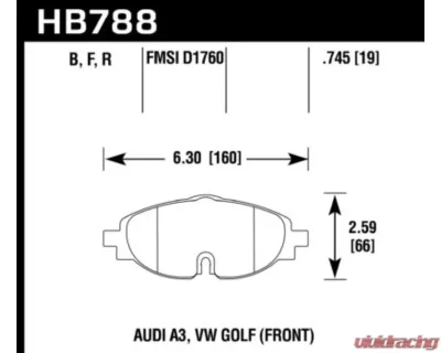 Hawk Performance HPS 5.0 Front - HB788B.745