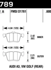 Hawk Performance HPS 5.0 Rear                                     - HB789B.600 - Image 2