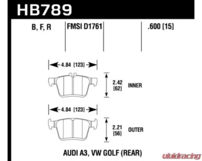 Hawk Performance HPS 5.0 Rear - HB789B.600