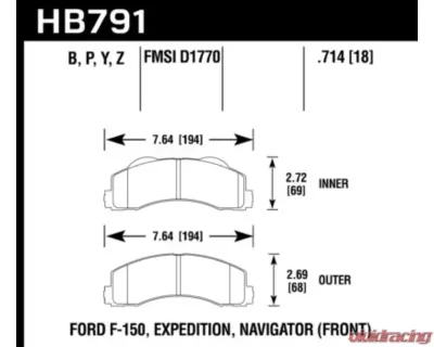 Hawk Performance LTS Front - HB791Y.714