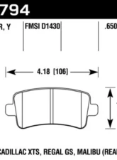 Hawk Performance HPS 5.0 Rear                                     - HB794B.650 - Image 2