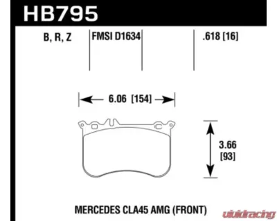 Hawk Performance HPS 5.0 Mercedes-Benz Front - HB795B.618