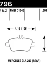Hawk Performance HPS 5.0 Rear                                     - HB796B.691 - Image 2