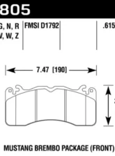 Hawk Performance HPS 5.0 Ford Front                                     - HB805B.615 - Image 2