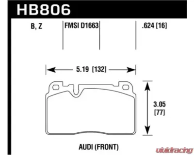 Hawk Performance PC Audi Front - HB806Z.624