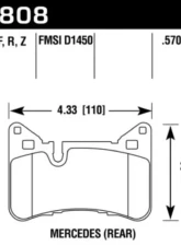 Hawk Performance HPS 5.0 Mercedes-Benz Rear                                     - HB808B.570 - Image 2