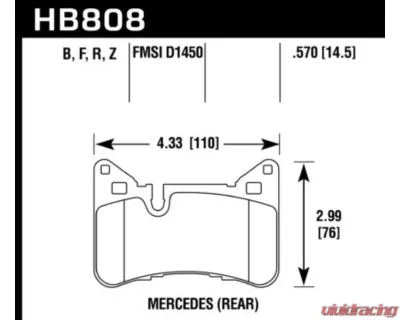 Hawk Performance HPS 5.0 Mercedes-Benz Rear - HB808B.570
