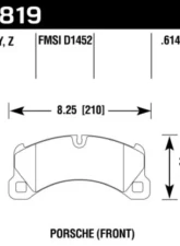 Hawk Performance LTS Porsche 958 Cayenne Front 2011-2013                                     - HB819Y.614 - Image 2