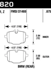 Hawk Performance HPS 5.0 BMW Rear                                     - HB820B.675 - Image 2