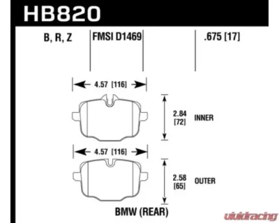 Hawk Performance HPS 5.0 BMW Rear - HB820B.675