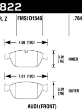 Hawk Performance PC Audi Front                                     - HB822Z.764 - Image 2