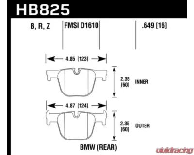 Hawk Performance PC BMW Rear - HB825Z.649