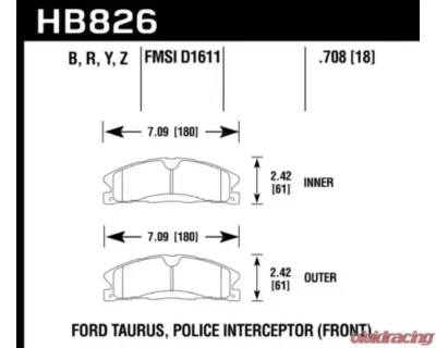 Hawk Performance HPS 5.0 Front - HB826B.708