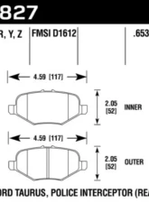 Hawk Performance HPS 5.0 Rear                                     - HB827B.653 - Image 2
