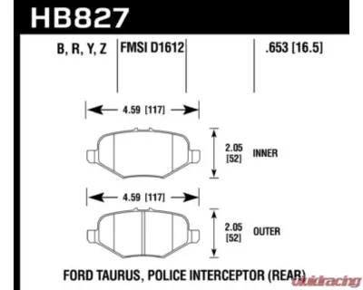 Hawk Performance HPS 5.0 Rear - HB827B.653