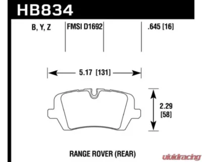 Hawk Performance LTS Land Rover Rear - HB834Y.645