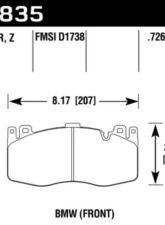 Hawk Performance HPS 5.0 BMW Front                                     - HB835B.726 - Image 2