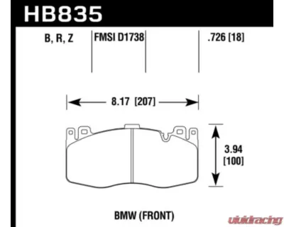 Hawk Performance HPS 5.0 BMW Front - HB835B.726