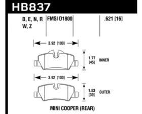 Hawk Performance HP Plus Mini Rear