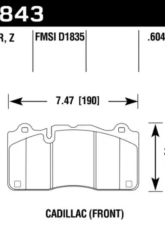 Hawk Performance HPS 5.0 Front Brake Pad Chevrolet Camaro ZL1 2018                                     - HB843B.604 - Image 2