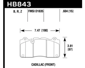Hawk Performance PC Cadillac CTS-V Front 2016 6.2L V8