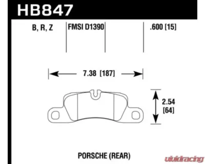 Hawk Performance HPS 5.0 Porsche 958 Cayenne Rear - HB847B.600