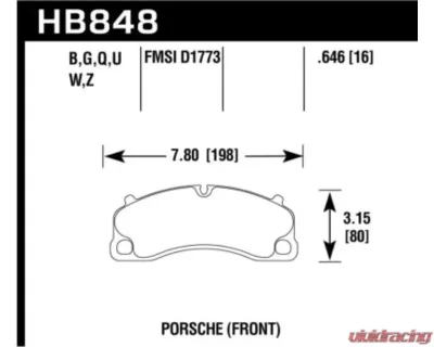 Hawk Performance DTC-70 Porsche Front - HB848U.646