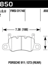 Hawk Performance HPS 5.0 Porsche Rear                                     - HB850B.655 - Image 2