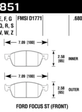 Hawk Performance HP Plus Front                                     - HB851N.680 - Image 2