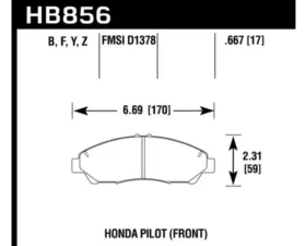 Hawk Performance PC Honda Pilot Front 2009-2015