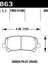 Hawk Performance HPS Honda Pilot Rear 2012-2015                                     - HB863F.605 - Image 2
