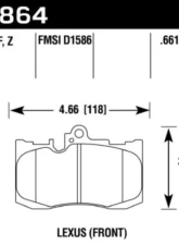 Hawk Performance PC Lexus Front                                     - HB864Z.661 - Image 2