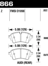 Hawk Performance Performance Ceramic Disc Brake Pad Audi Rear                                     - HB866Z.652 - Image 2