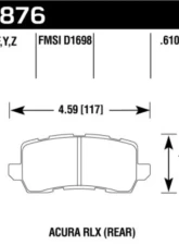 Hawk Performance LTS Acura Rear                                     - HB876Y.610 - Image 2
