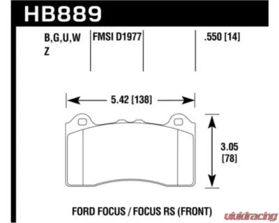 Hawk Performance PC Ford Front - HB889Z.550