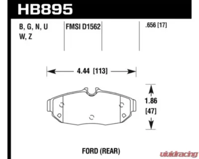 Hawk Performance DTC-60 Ford Rear - HB895G.656