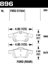 Hawk Performance HPS 5.0 Ford Rear                                     - HB896B.568 - Image 2
