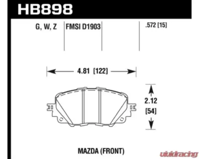 Hawk Performance HPS 5.0 Front - HB898B.572