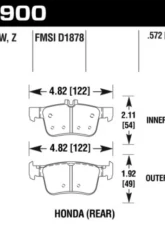 Hawk Performance HP Plus Rear                                     - HB900N.572 - Image 2