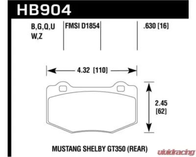 Hawk Performance DTC-30 Ford Rear - HB904W.630