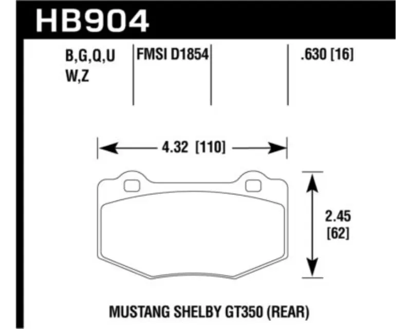 Hawk Performance PC Ford Rear - HB904Z.630