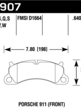 Hawk Performance HPS 5.0 Porsche Front                                     - HB907B.640 - Image 2