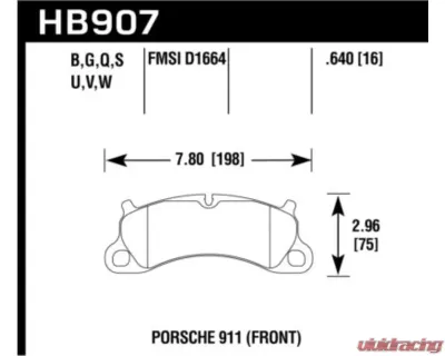 Hawk Performance HPS 5.0 Porsche Front - HB907B.640