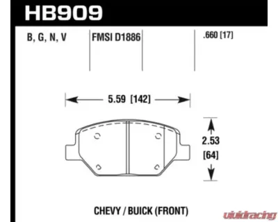 Hawk Performance LTS - HB909Y.660