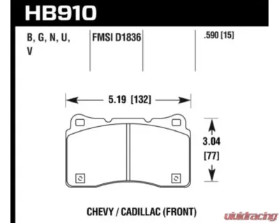Hawk Performance DTC-60 Front - HB910G.590