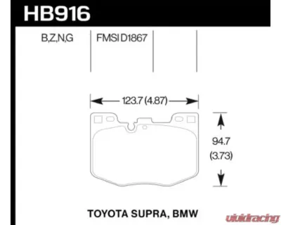 Hawk Performance Performance Ceramic Disc Brake Pad BMW Front - HB916Z.740