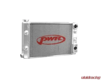 PWR Drag 55mm Scirocco Style Open 22" x 13" Radiator -20 AN Port Inlet & Meziere Pump Bracket Outlet - 934-22132
